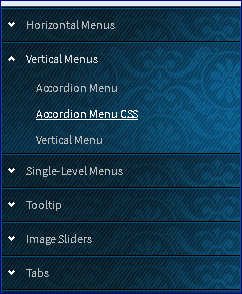 Menu with lines and arrows